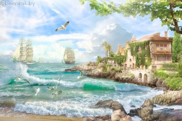 Фотообои De-Art Солнечная бухта фреска